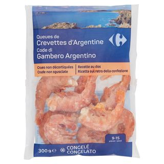 Carrefour Code di Gambero Argentino Crude non sgusciate Congelate 300 g