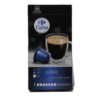 Café Lungo En Cápsulas Carrefour Extra Compatible Con Nespresso 20 Uds. De 5,2 G.