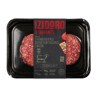 Izidoro Hambúrgueres Bovino Chouriço e Bacon 300g