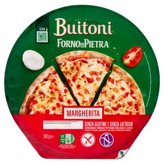 BUITONI Forno di Pietra Margherita Senza Glutine e Senza Lattosio Pizza Surgelata 1 pizza 360g