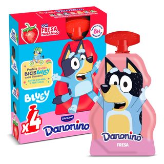 Yogur De Fresa Líquido Danonino Pack 4 X 70 G