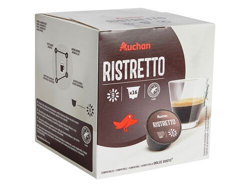 CÁPSULAS CAFÉ DG AUCHAN RISTRETTO INT.9 16UN