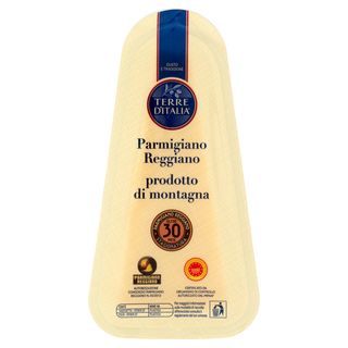 Terre d'Italia Parmigiano Reggiano prodotto di montagna DOP Stagionatura Oltre 30 Mesi 200 g