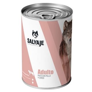 Salvaje Adulto Pollo Y Cerdo En Paté Lata Para Perros 0.4Kg