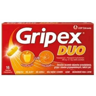 Gripex Duo 500 mg + 6,1 mg 16 tabletek