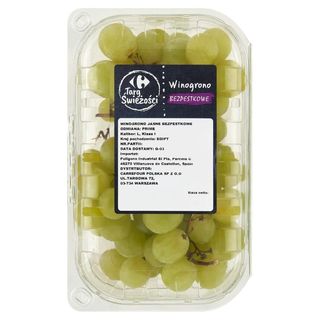 Carrefour Targ Świeżości Winogrono jasne bezpestkowe 500 g