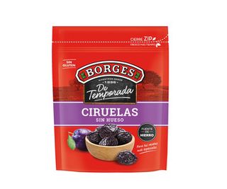 Ciruelas sin Hueso Tiernas Jugosas y sin Gluten Borges 250 G.