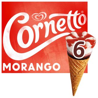Gelado Cone Morango 6 unidades Cornetto (emb. 540 ml (6 un))