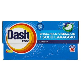 Dash Pods Detersivo Lavatrice In Capsule, Classico, 30 Lavaggi 543 G