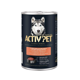 Activ Pet Karma dla psa z sercami z kurczaka i ryżem brązowym 400 g