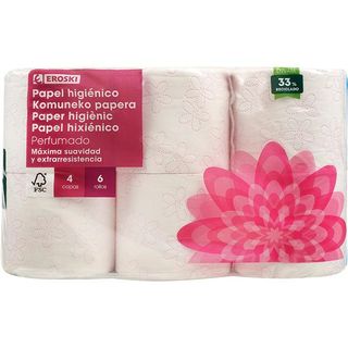 Papel Higiénico 4 Capas Eroski, Paquete 6 Rollos (25880873)