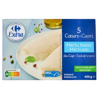 Carrefour Extra 5 Cuori Merluzzo Sudafricano Senza Spine* Surgelato 400 g