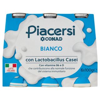 PIACERSI CONAD Bianco con Lactobacillus Casei 6 x 100 g - 8003170033290