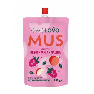 Owolovo Mus jabłko-brzoskwinia-malina 200 g