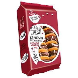 Słodka Chwila Ciastka Kremówki czekoladowo-wiśniowe, 330 g