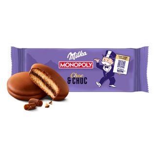 Milka Choc & Choc Ciastka biszkoptowe przekładane nadzieniem kakaowym oblane czekoladą mleczną 150 g