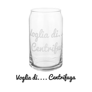Bicchiere bibita in vetro scritta Voglia di centrifuga - 470 ml