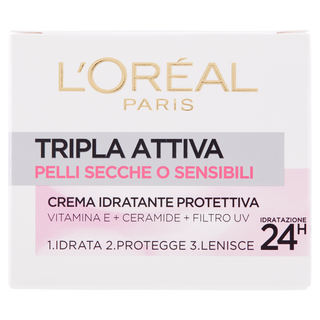 L'Oréal Paris Tripla Attiva Pelli Secche o Sensibili Crema idratante protettiva 50 ml
