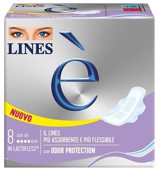 LINES E' ASSORBENTI IN LACTIFLESS CON ALI 8 PEZZI   FAT5666