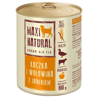 Maxi Natural Karma dla psa Kaczka i wołowina z jabłkiem, 800 g