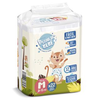 Pañales 8-15 Kg Talla M Planeta Bebé De Dia Bolsa 22 Unidades