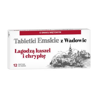 Tabletki Emskie z Wadowic, tabletki do ssania, smak miętowy,