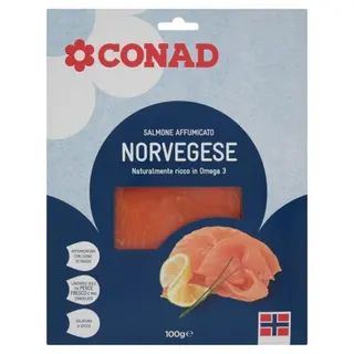 CONAD Salmone Affumicato Norvegese 100 g - 8003170052758