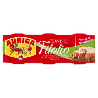 Auriga Tonno Filolio con un Filo d'Olio Extra Vergine di Oliva Italiano 3 x 65 g