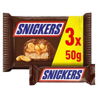 Snickers Czekolada mleczna z nugatem i nadzieniem karmelowym z orzeszkami ziemnymi 150 g (3 x 50 g)