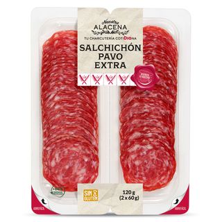 Salchichón De Pavo Extra Nuestra Alacena De Dia Bandeja 2 X 60 G
