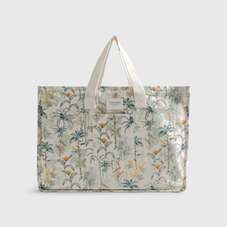 Bolso de playa algodón hojas tropicales Palme color verde talla 40x53 cm