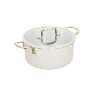 Casseruola 24 cm in acciaio bianco oro - California con coperchio