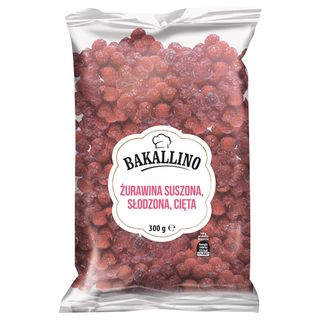 Bakallino Źurawina suszona, słodzona, cięta, 300 g