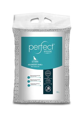 Lettiera agglomerante bianca carboni attivi 10l