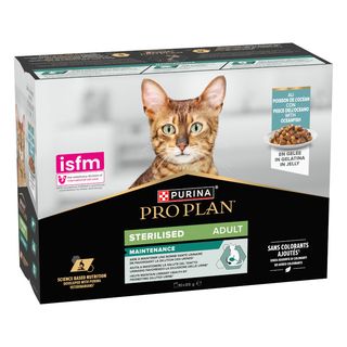 10 sobres x 85 g Pro Plan Adult Sterilised Pescado Sobre en Gelatina para gatos