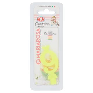 Mariarosa Candelina numero fluorescente giallo
