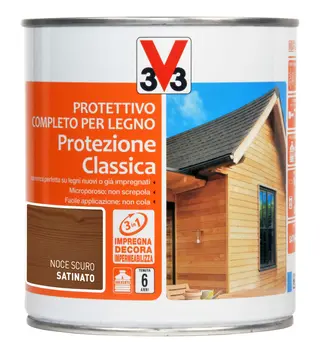 IMPREGNANTE PROTETTIVO PER LEGNO BASE SOLVENTE NOCE SCURO V33 750 ML