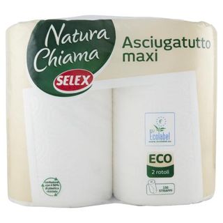 Selex Natura Chiama Asciugatutto Maxi Ecolabel 2 Veli 150 Strappi 2 Rotoli - 404203