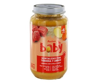 Tarrito Hortaliza C/Ternera Y Arroz Auchan Baby Cristal 250G