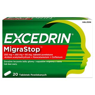 Excedrin MigraStop 250 mg + 250 mg + 65 mg Tabletki powlekane 20 sztuk