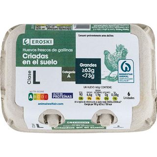Huevo Fresco Suelo L Eroski, Cartón 6 Uds (25674623)