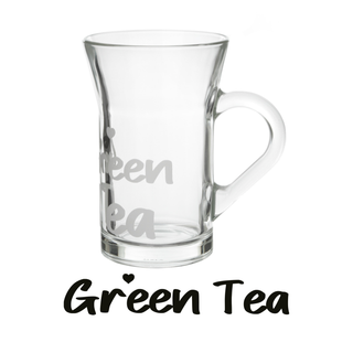 Tazza tè in vetro 230 ml -  scritta Green Tea
