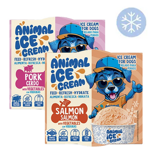 Pack Animal Ice Cream Helado para Perro sabor Cerdo + Salmón 2 x 70g