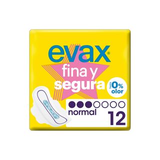 Compresas Fina Y Segura Alas Normal - Evax - 12 Uds (127721)