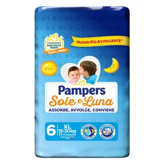 PANNOLINI PAMPERS SOLE E LUNA 15-30KG XL