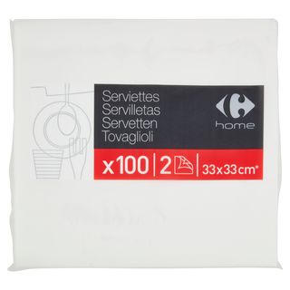 Carrefour Home Tovaglioli 2 Veli 33X33 Cm* 100 Pz
