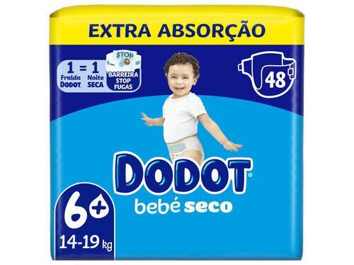 FRALDAS DODOT BEBÉ-SECO EXTRA T6+ 14-20KG 48UN