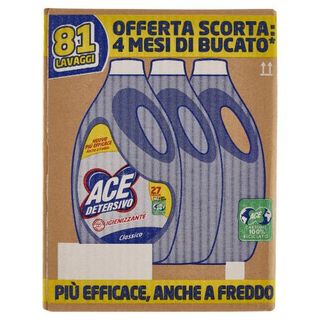 Ace Detersivo Igienizzante Classico 3 X 27 Lavaggi 3 X 1350 Ml - 156151