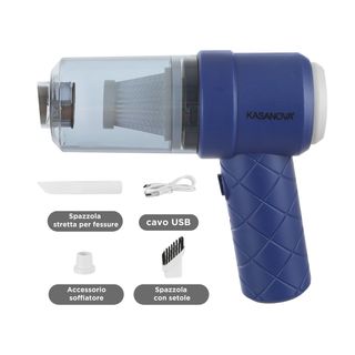 Mini aspiratore 2 in 1 senza fili - blu