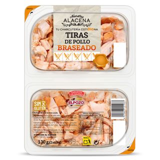 Tiras De Pollo Braseado Nuestra Alacena De Dia 2 X 65 G